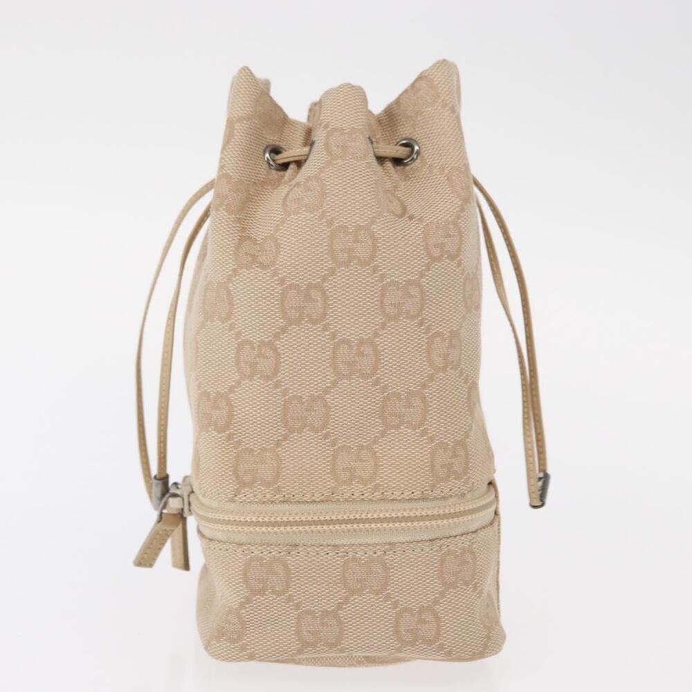 GUCCI GG Canvas Pouch Beige Silver 039 1054 Auth 154448 - Picture 3 of 16